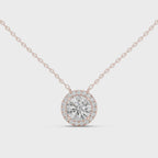Halenne Floating Round Brilliant Halo Lab Grown Diamond Necklace