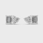 Elaris Emerald & Heart Lab Grown Diamond Stud Earrings