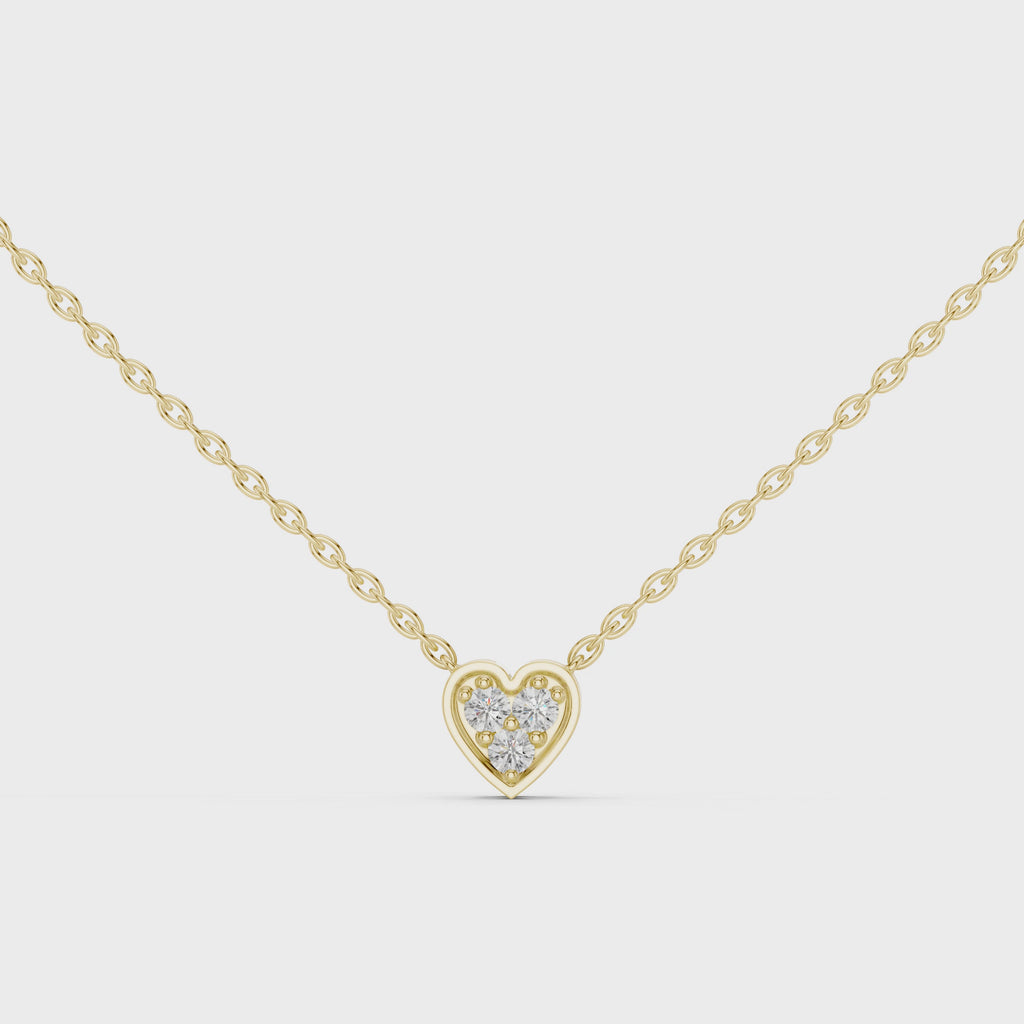Amelia Heart Pavé Lab Grown Diamond Pendant Necklace.