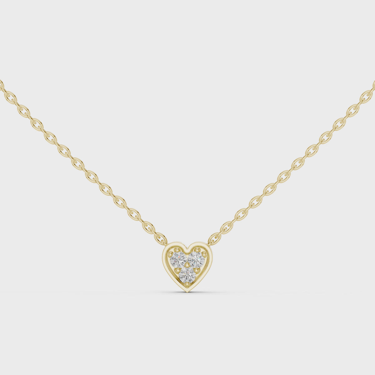 Amelia Heart Pavé Lab Grown Diamond Pendant Necklace.