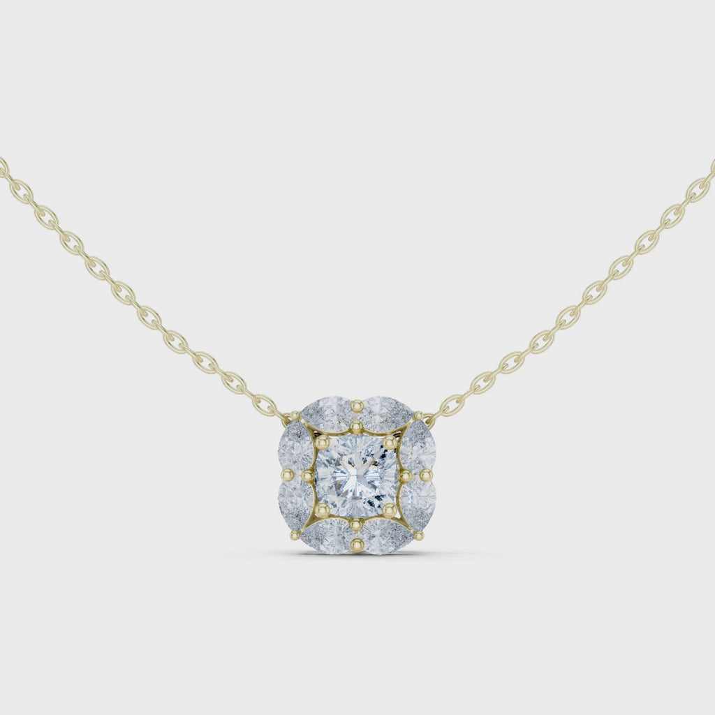 Lunessa Marquise Petal Halo Lab Grown Diamond Pendant Necklace