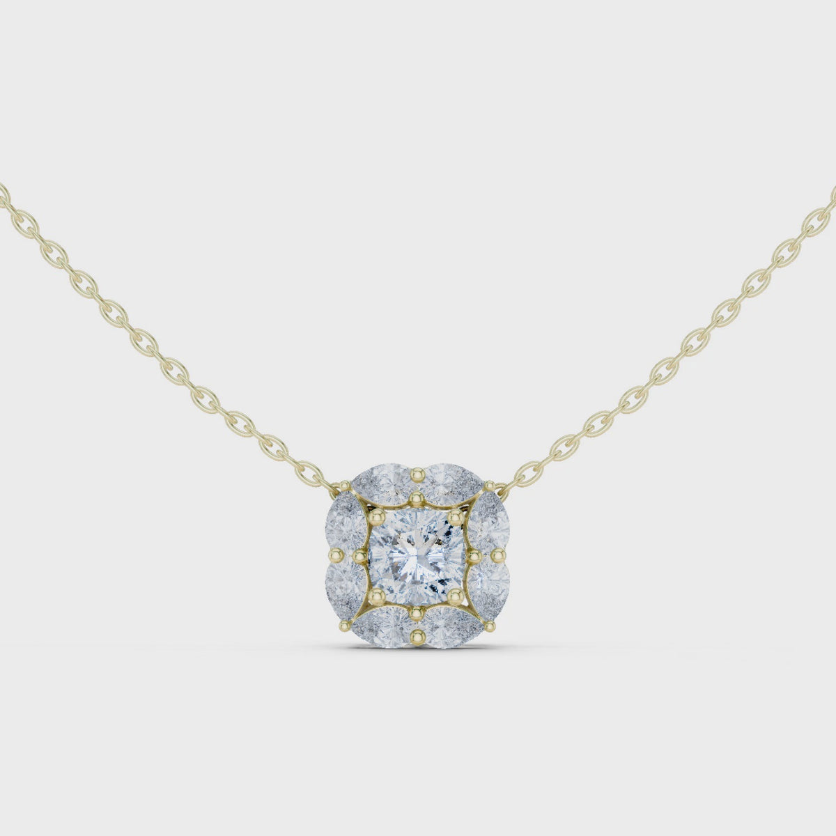 Lunessa Marquise Petal Halo Lab Grown Diamond Pendant Necklace