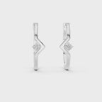 Zarellia Chevron Solitaire Lab Grown Diamond Earrings