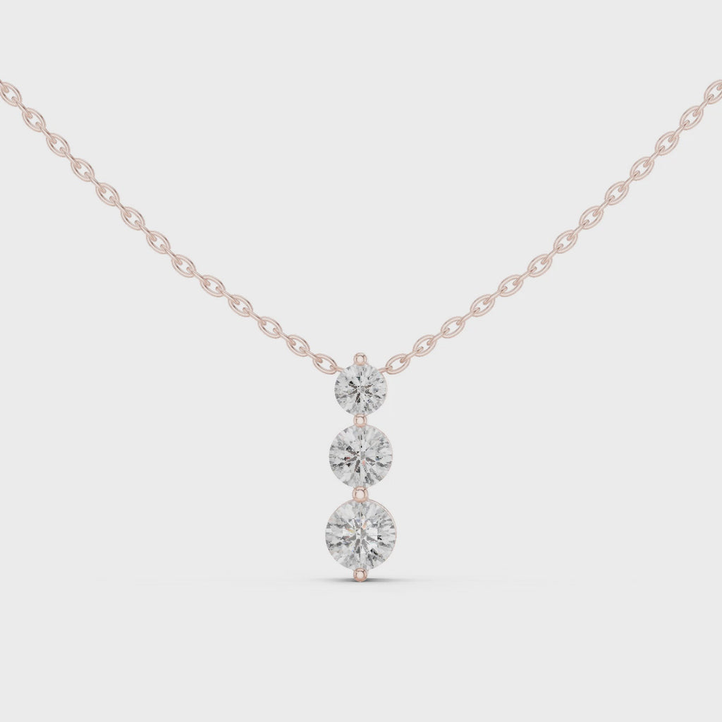 Noralis Past Present Future Graduated Three Stone Lab Grown Diamond Drop Pendant