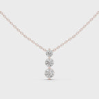 Noralis Past Present Future Graduated Three Stone Lab Grown Diamond Drop Pendant