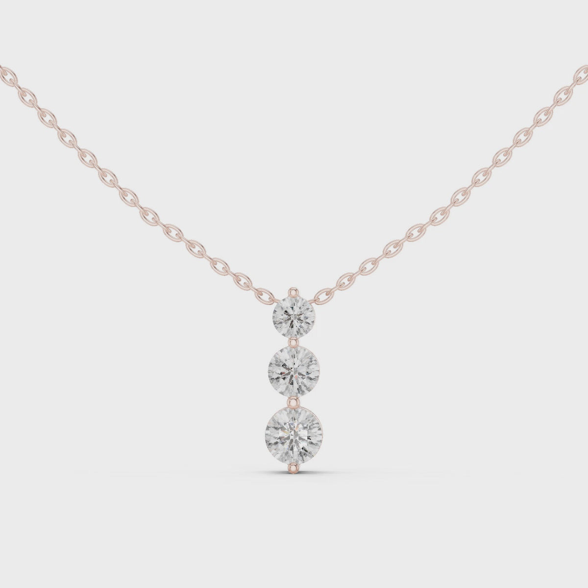 Noralis Past Present Future Graduated Three Stone Lab Grown Diamond Drop Pendant