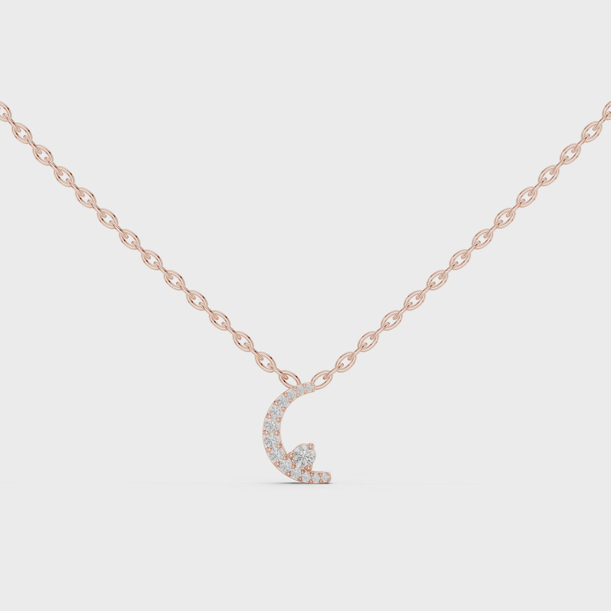 Celestine Crescent Pavé Lab Grown Diamond Pendant