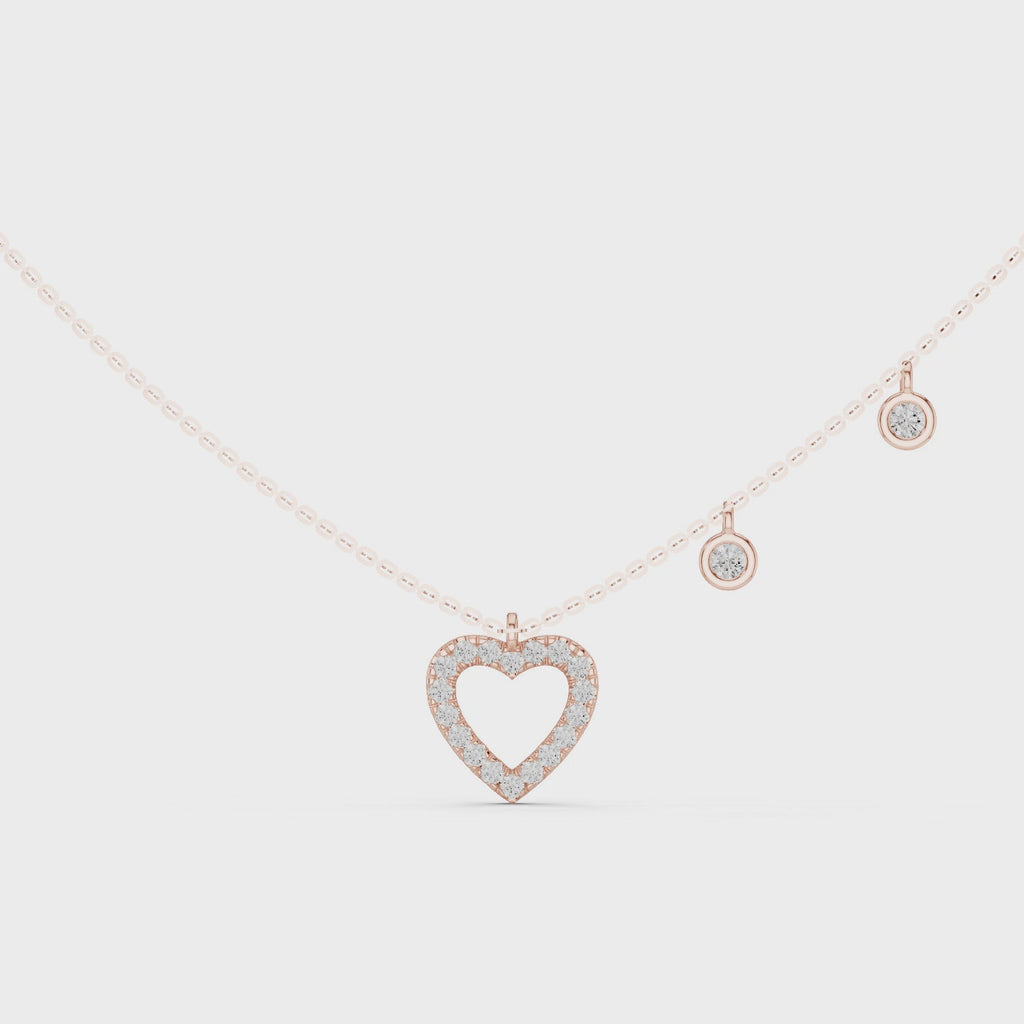 Amelia Heart Station Lab Grown Diamond Pendant Necklace