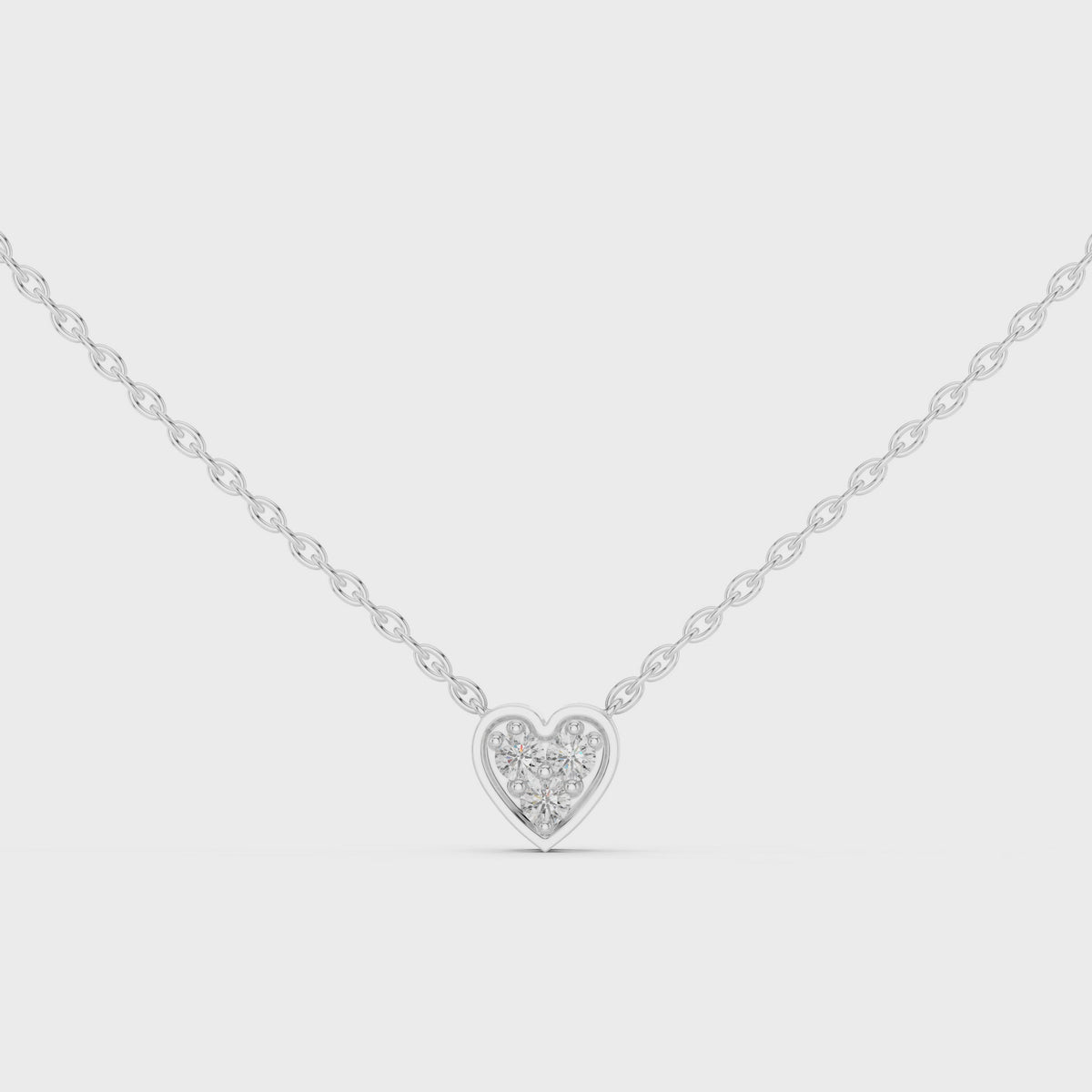 Amelia Heart Pavé Lab Grown Diamond Pendant Necklace.