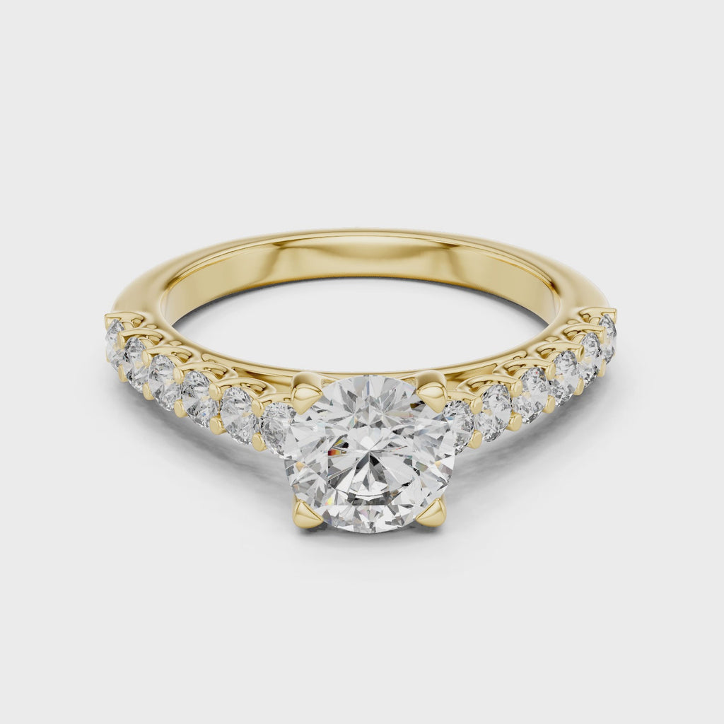 Valenza Graduated Pavé Lab Grown Diamond Engagement Ring
