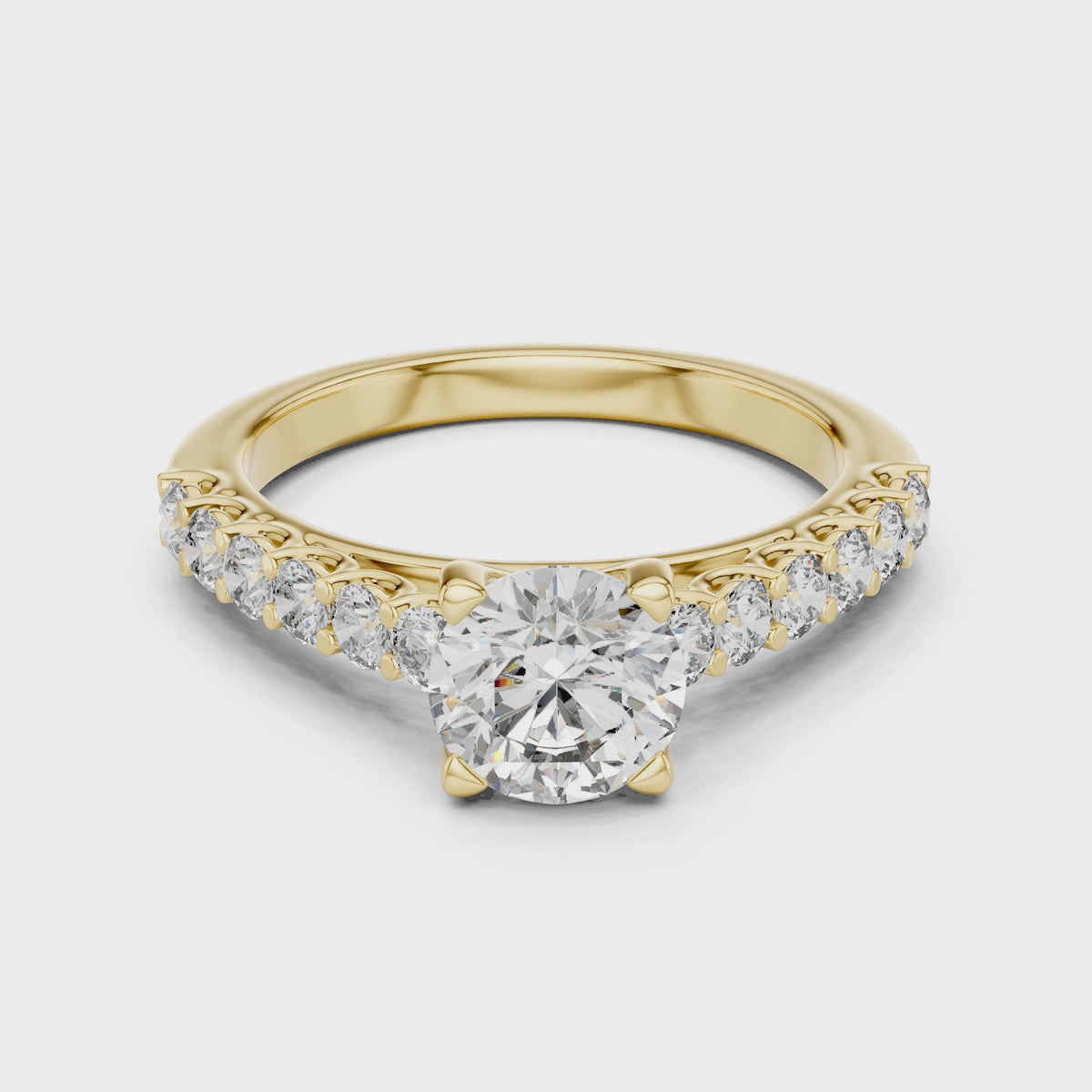Valenza Graduated Pavé Lab Grown Diamond Engagement Ring